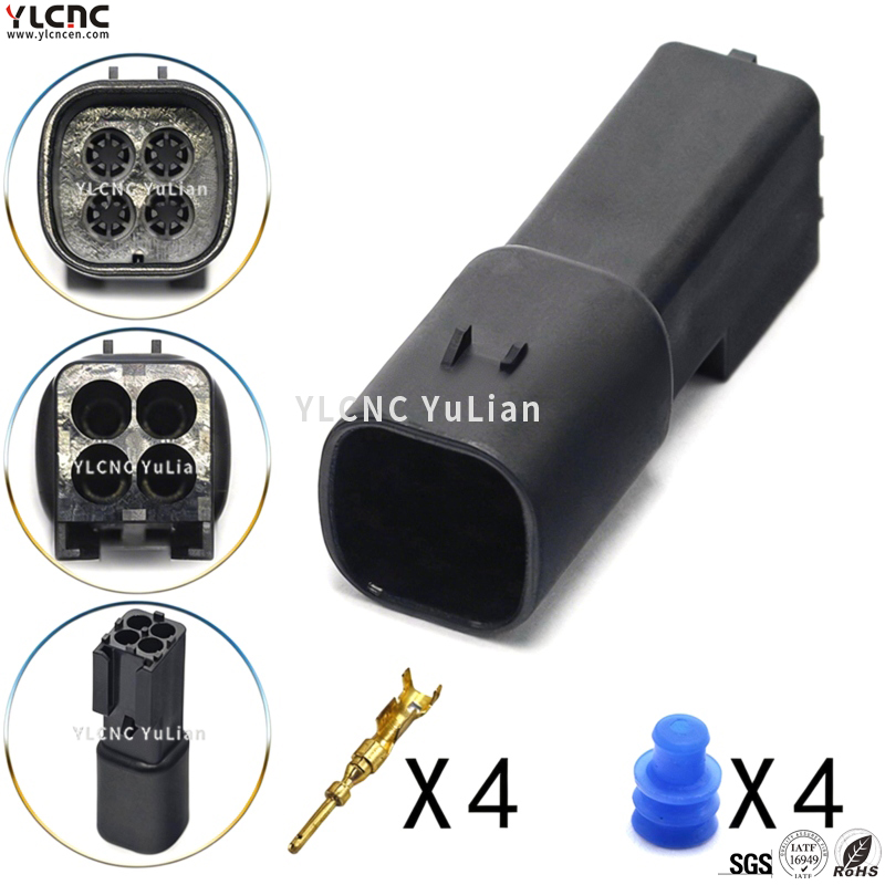1337352-1 YLCNC 4 Pin Male Female Auto Fuel Injector Plug 10-707517-001